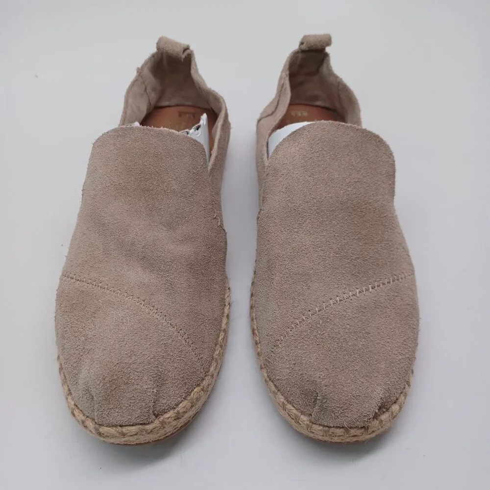Toms Suede Flats Espadrilles Slip On‎ Loafer Neutral Tan Womens 6.5